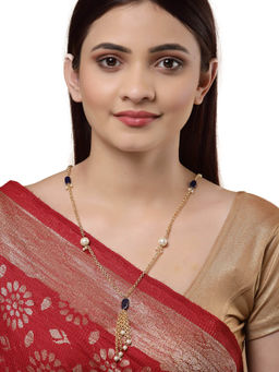 Dugran By Dugristyle - Blue & White Faux Blue Sapphire Layered Necklace