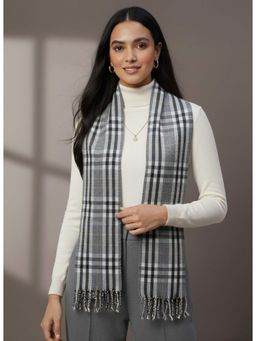 Zamour - Classic Checkered Woollen Muffler Scarf