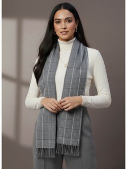 Zamour - Classic Checkered Woollen Muffler Scarf