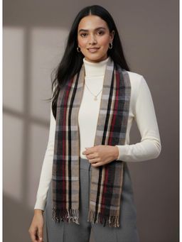 Zamour - Classic Checkered Woollen Muffler Scarf