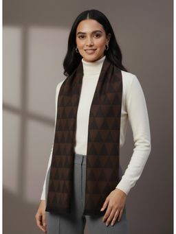 Zamour - Geometric Pattern Woollen Muffler Scarf