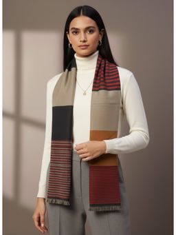 Zamour - Multicolour Colorblock Woollen Muffler Scarf