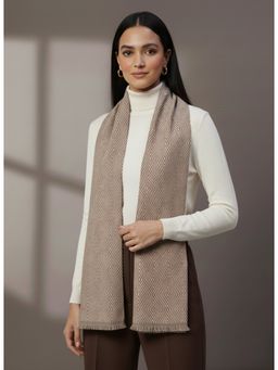 Zamour - Geometric Pattern Woollen Muffler Scarf