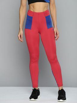 Alcis - Women Red Solid High-waist Tights