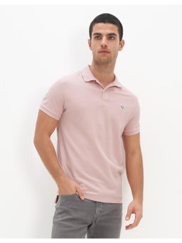 American Eagle - Pink Solid Polo T-Shirt