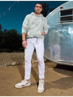 American Eagle - Men White Airflex+ Ripped Athletic Skinny Jean