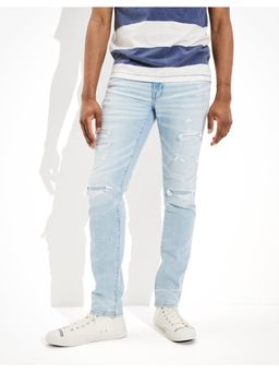 American Eagle - Men Blue Airflex Patched Slim Jean