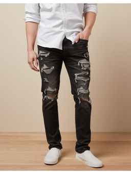 American Eagle - Men Black Airflex Plus Patched Slim Jean