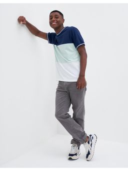 American Eagle - Men Green Super Soft Colorblock T-Shirt