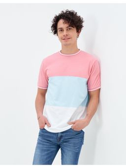 American Eagle - Men Pink Super Soft Colorblock T-Shirt