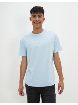 American Eagle - Men Blue Super Soft Logo Graphic T-Shirt