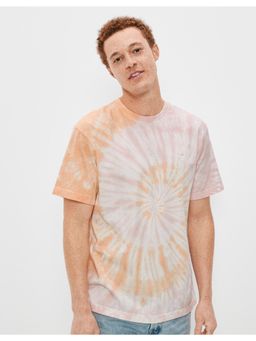American Eagle - Men Orange Super Soft Tie Dye T-Shirt