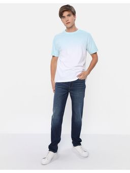American Eagle - Men Blue Super Soft Dip Dye Ombre T-Shirt