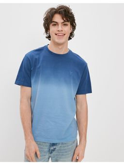 American Eagle - Men Blue Super Soft Dip-Dye T-Shirt