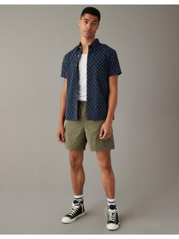 American Eagle - Men Navy Blue Printed Button-Up Resort Shirt