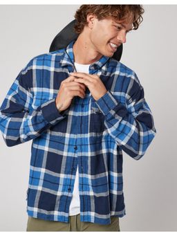 American Eagle - Men Blue Checks Full Sleeves Casual Shirt