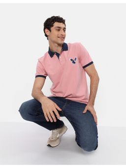 American Eagle - Men Pink Solid Polo T-Shirts
