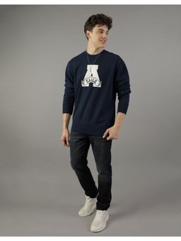 American Eagle - Men Navy Super Soft Icon Graphic Crew Neck