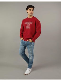 American Eagle - Men Red Super Soft Icon Graphic Crew