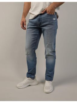 American Eagle - Men Blue Air Flex+ Distressed Slim Jean