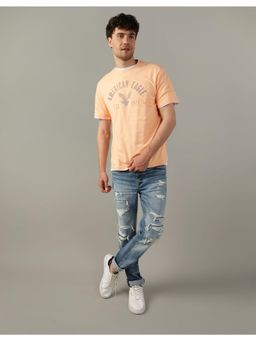 American Eagle - Men Orange Logo Graphic T-Shirt