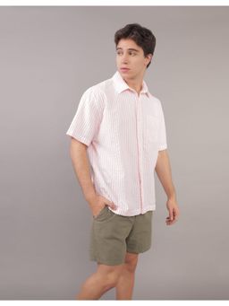 American Eagle - Men Pink Button-Up Poolside Casual Shirt