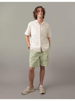 American Eagle - Men Beige Oversized Pocket Button-Up Casual Shirt