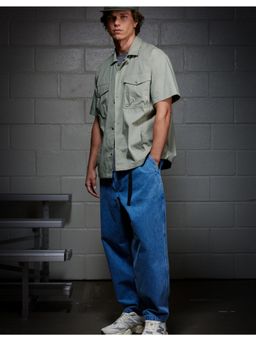 American Eagle - Men Blue Belted Loose Jeans