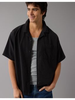 American Eagle - Men Black Button-Up Shirt