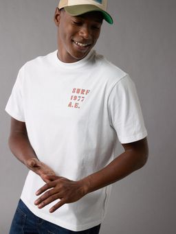 American Eagle - Men White Logo Graphic T-Shirt