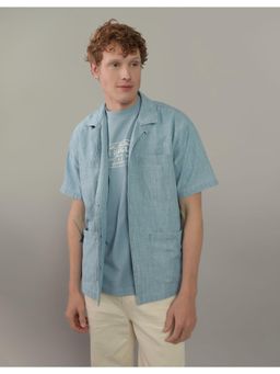 American Eagle - Men Blue Button-Up Solid Shirt