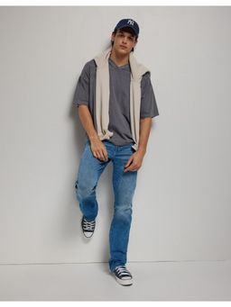 American Eagle - Men Blue Airflex+ Slim Bootcut Jeans