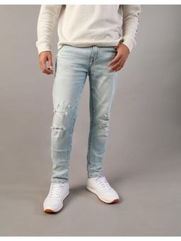 American Eagle - Men Blue Air Flex+ Patched Skinny Jeans