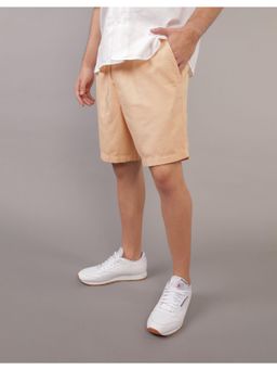 American Eagle - Men Peach 7 Inches Linen-Blend Lived-In Trekker Short