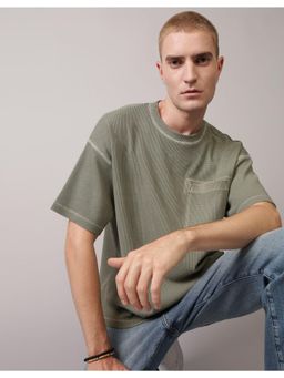 American Eagle - Men Green Ae Utility Oversized Waffle Tee