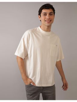American Eagle - Men White Heavyweight Oversized Pocket T-Shirt