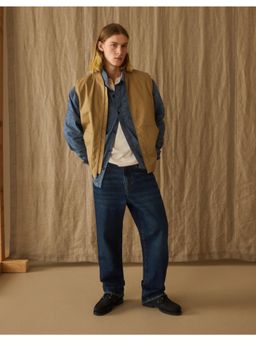 American Eagle - Men Navy Blue Easyflex Relaxed Straight Jeans