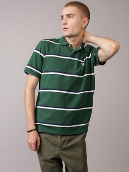 American Eagle - Green Ae Striped Polo T-Shirt