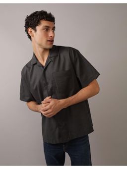 American Eagle - Ae Linen-Blend Button-Up Poolside Casual Shirt