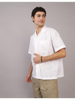 American Eagle - Ae Linen-Blend Button-Up Poolside Casual Shirt