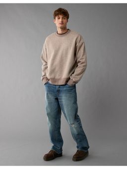American Eagle - Men Beige Crew Neck Sweatshirt