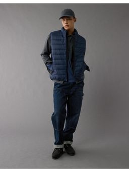 American Eagle - Men Navy Blue Puffer Jacket