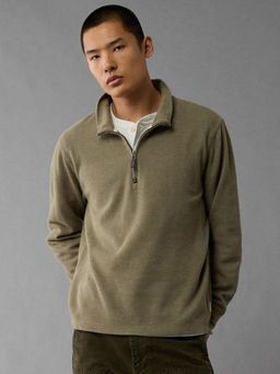 American Eagle - Olive Self Design Oversized Fit T-Shirt