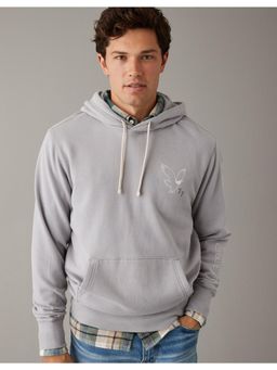 American Eagle - Men's Grey Logo Pullover Hoodie