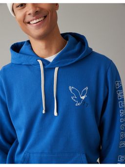 American Eagle - Men's Blue Logo Pullover Hoodie