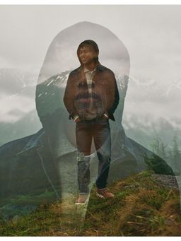 American Eagle - Men Blue Hooded Denim Trucker Jacket