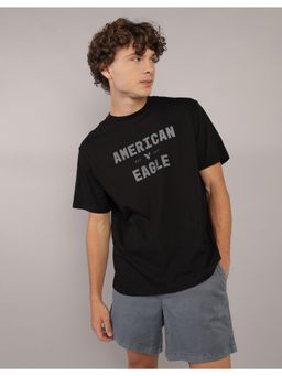 American Eagle - Men Black Logo Print T-shirt