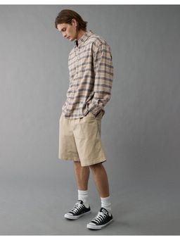 American Eagle - Men Beige Checks Full Sleeves Shirt