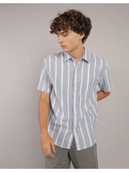 American Eagle - Men Blue Stripes Button-Up Shirt