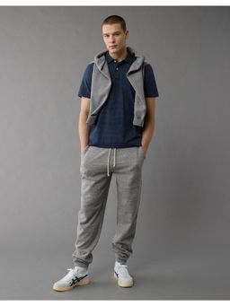 American Eagle - Men Navy Blue Logo Club Polo T-shirt